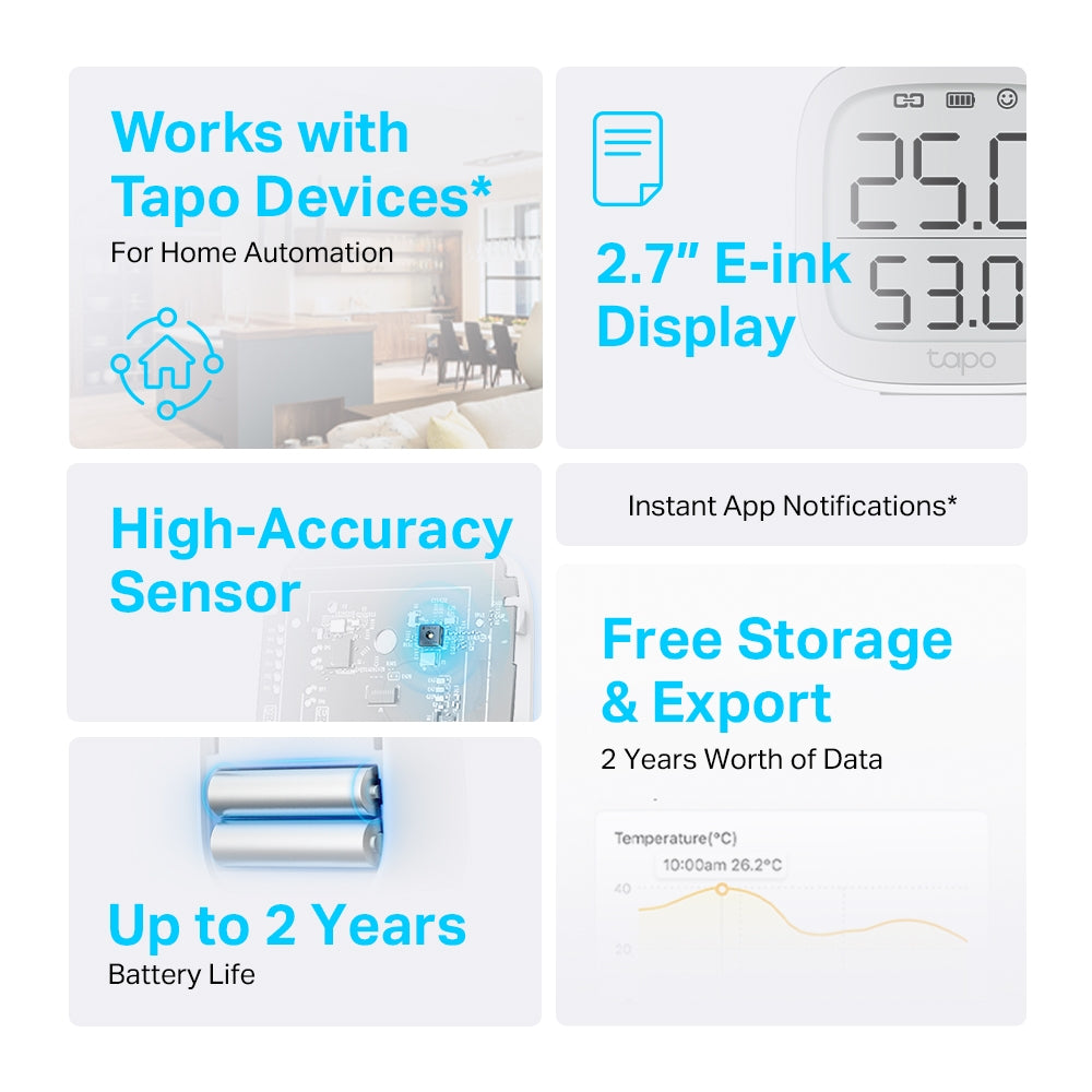 TP-Link Tapo T315 Smart Temperature & Humidity Monitor TP-Link Tapo T315 Smart Temperature & Humidity Monitor
